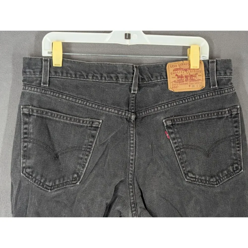 2002 Levi's 550 Relaxed Black Denim Jeans 34